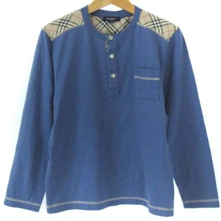 バーバリー ロンドン 美品 Tシャツ カットソー ノバチェック 青 150A(Tシャツ/カットソー)