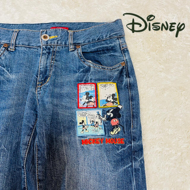 Disney(ディズニー)の90s ビンテージ ディズニー レトロ ミッキー デニムパンツ ジーンズ レディースのパンツ(デニム/ジーンズ)の商品写真