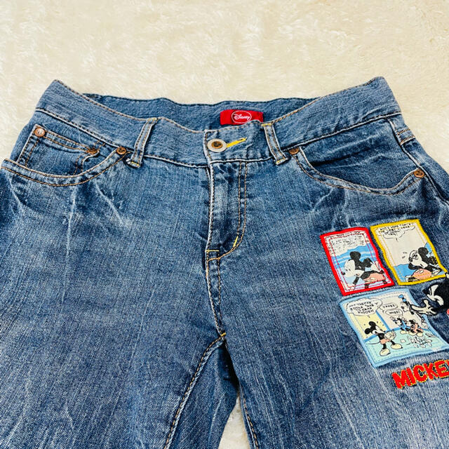 Disney(ディズニー)の90s ビンテージ ディズニー レトロ ミッキー デニムパンツ ジーンズ レディースのパンツ(デニム/ジーンズ)の商品写真