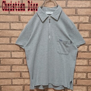 クリスチャンディオール(Christian Dior)のChristian Dior ハーフ ジップ アップ 半袖 メンズ ポロシャツ(ポロシャツ)