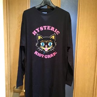 ヒステリックグラマー(HYSTERIC GLAMOUR)のめろ様専用　新品ヒステリックグラマー　ロングスリーブ　Tシャツチュニック　猫柄(ひざ丈ワンピース)