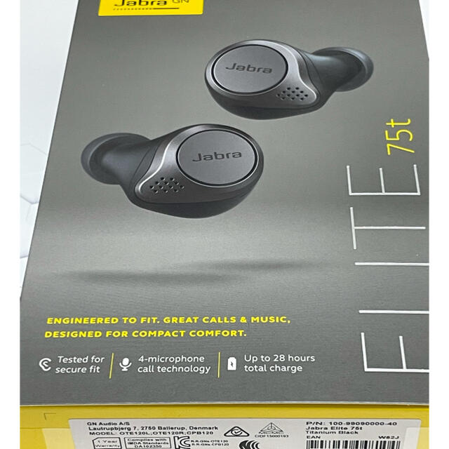 Jabra Elite 75t Titanium Black 新品未開封品 スマホ/家電/カメラのオーディオ機器(ヘッドフォン/イヤフォン)の商品写真