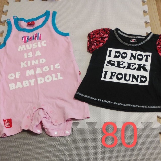 BABYDOLL(ベビードール)のベビードール　ロンパース　80　半袖Tシャツ キッズ/ベビー/マタニティのベビー服(~85cm)(ロンパース)の商品写真