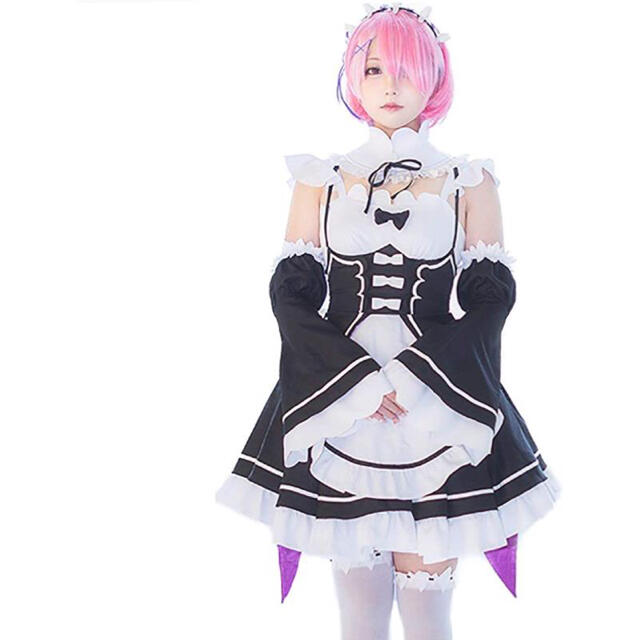 ウィッグ付きRe:ゼロから始める異世界生活 リゼロ メイド服 ラム コスプレ