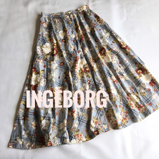 INGEBORG - INGEBORG インゲボルグ ピンクハウス ブーケ 花柄 スカート チェック の通販 by ことり*shop｜インゲボルグならラクマ