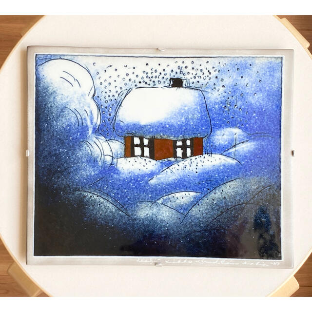 Wintry House 冬の家 1987年 ヘルヤ 陶板画 アラビア - インテリア小物 Wintry House 冬の家 1987年 ヘルヤ 陶板画 アラビア - インテリア小物