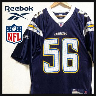 リーボック(Reebok)の【激レア】NFL ゲームシャツ ユニフォーム chargers アメフト M(アメリカンフットボール)