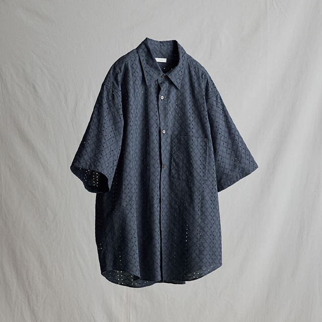 EMBROIDERY SHEER SHIRT BLUE  Sサイズ　新品未開封 4