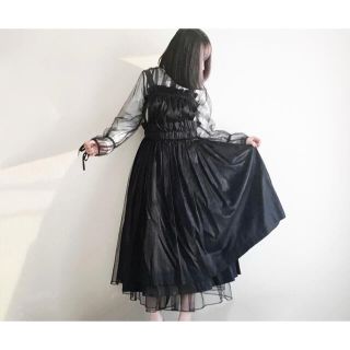 コムデギャルソン(COMME des GARCONS)のnoir kei ninomiya/ノワールケイニノミヤエプロンワンピースドレス(ひざ丈ワンピース)