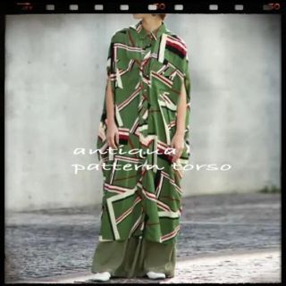 新品★antiqua レトロ柄 ロングワンピース 1017