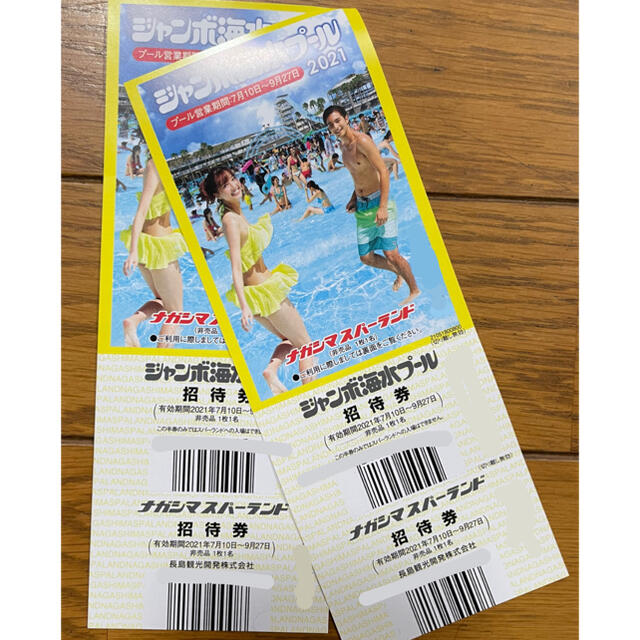 長島ジャンボ海水プール　ペアチケットチケット