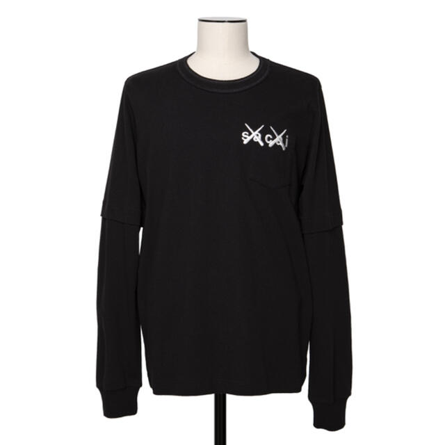 sacai(サカイ)のsacai KAWS ロンT BLACK×WHITE サカイ　カウズ メンズのトップス(Tシャツ/カットソー(半袖/袖なし))の商品写真