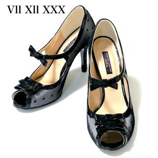 セヴントゥエルヴサーティ(VII XII XXX)の【超美品❗️】Vll Xll XXX メッシュ　パテント　ヒールパンプス　35(ハイヒール/パンプス)