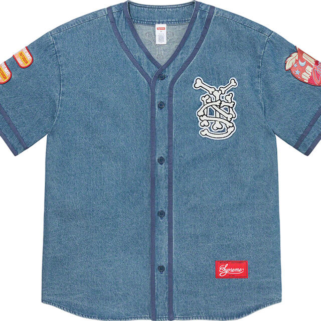 Patches baseball denim jersey supreme