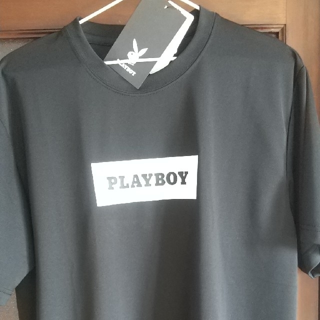 PLAYBOY(プレイボーイ)の5Lｻｲｽﾞ!PLAYBOY!ｻﾗｯとﾒｯｼｭ素材!男の黒!際立つ半袖Tｼｬﾂ! メンズのトップス(Tシャツ/カットソー(半袖/袖なし))の商品写真