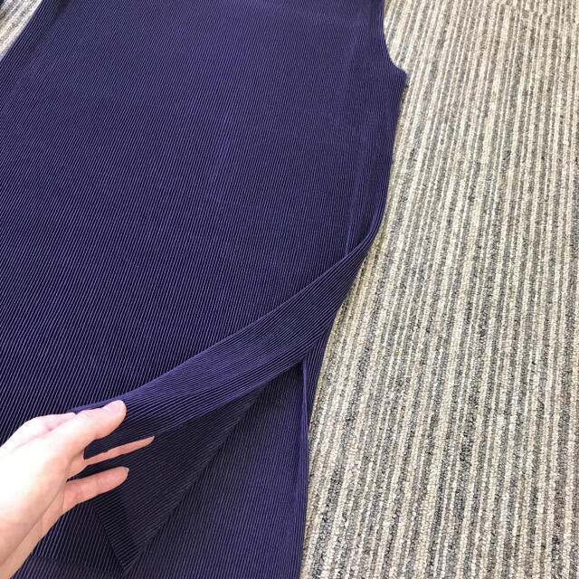 リブ織り　3ピースセットアップ　紫 3