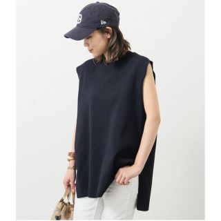 アパルトモンドゥーズィエムクラス(L'Appartement DEUXIEME CLASSE)の《AP STUDIO》イージーニットジレ　ネイビー(Tシャツ(半袖/袖なし))