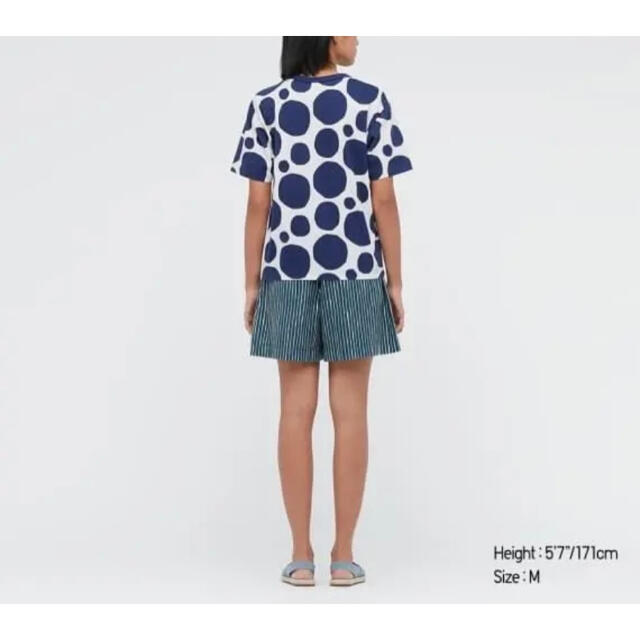 marimekko(マリメッコ)の日本未発売★marimekko uniqlo ドット Tシャツ　ネイビー　S レディースのトップス(Tシャツ(半袖/袖なし))の商品写真