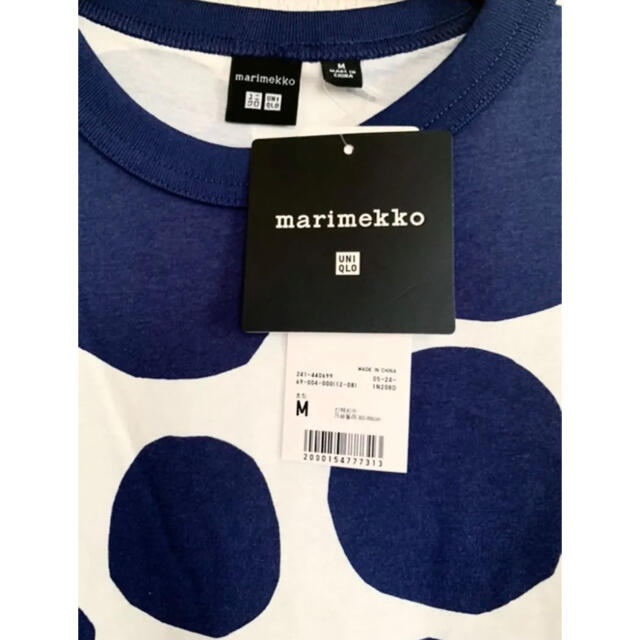 日本未発売★marimekko uniqlo ドット Tシャツ ネイビー　M 2