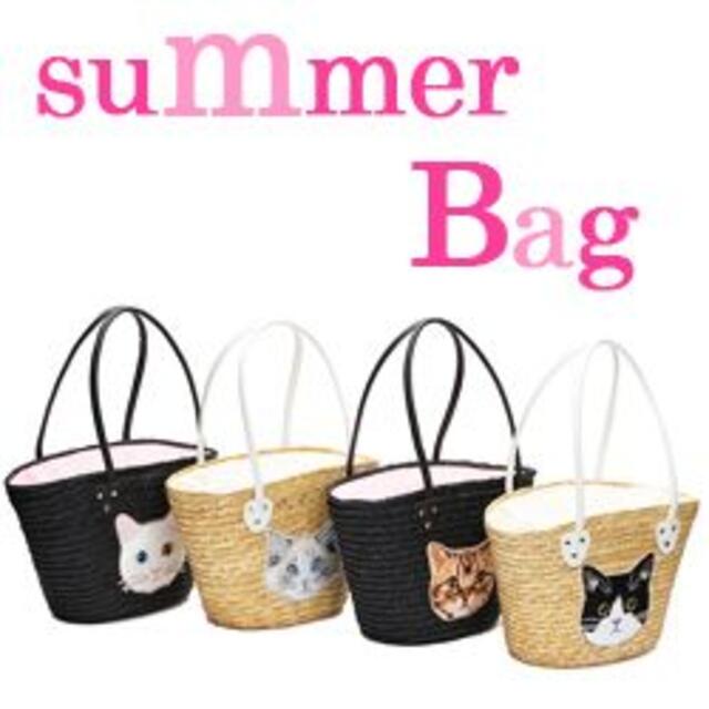 ねこ 猫 刺繍 かごバッグ トートバッグ B/ノルウェージャン レディースのバッグ(かごバッグ/ストローバッグ)の商品写真