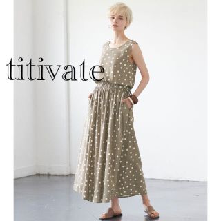 ティティベイト(titivate)のリネン混　ノースリーブ　マキシワンピース(ロングワンピース/マキシワンピース)