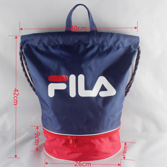 FILA(フィラ)のフィラ ビーチバッグ  FILA 水泳　水着　プール　スイミングバッグ　紺　新品 キッズ/ベビー/マタニティのこども用バッグ(その他)の商品写真