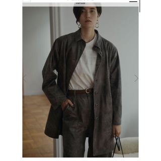Ameri VINTAGE - CRUSHED LEATHER COATの通販 by きたみ