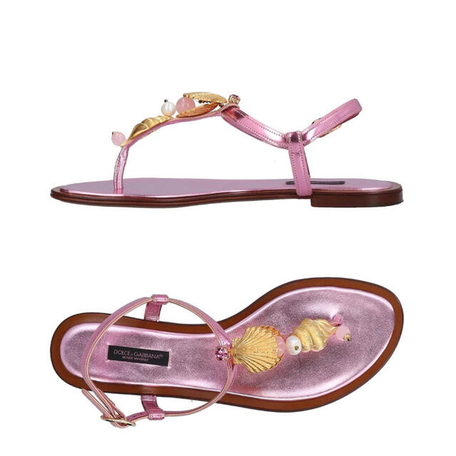 DOLCE&GABBANA(ドルチェアンドガッバーナ)の最終値引！DOLCE & GABBANA☆ソング・サンダル ピンク・パープル系 レディースの靴/シューズ(サンダル)の商品写真