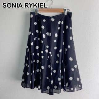 ソニアリキエル(SONIA RYKIEL)のSONIARYKIEL ドット柄 スカート フレア プリーツ タック 匿名発送(ひざ丈スカート)