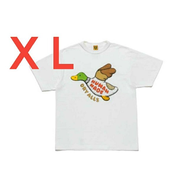 Tシャツ/カットソー(半袖/袖なし)ヒューマンメイド HUMAN MADE カウズ KAWS Tシャツ 白 XL