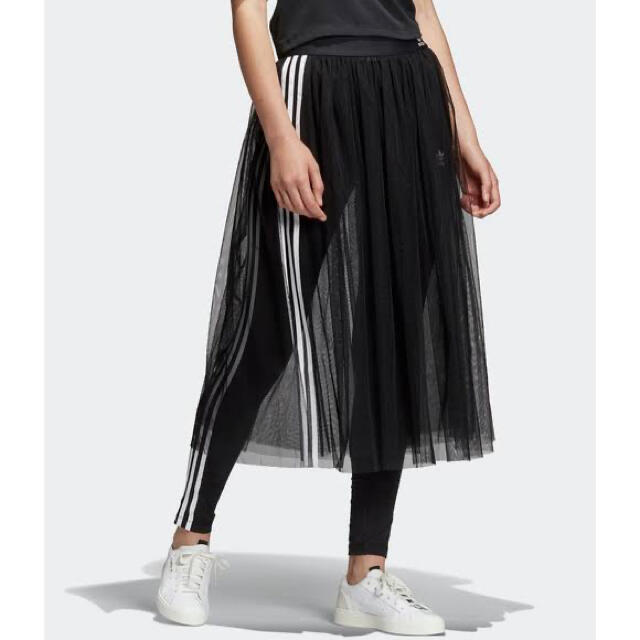 adidas(アディダス)のadidas originals チュール ギャザー スカート ブラック XS レディースのスカート(ロングスカート)の商品写真