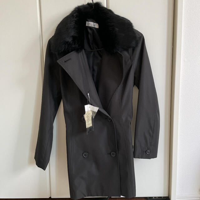 ラビットファーダブルトレンチコート レディースのジャケット/アウター(トレンチコート)の商品写真