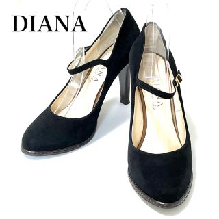 ダイアナ(DIANA)の【超美品❗️】DIANA スエード　ヒールパンプス　ブラック　24.5(ハイヒール/パンプス)