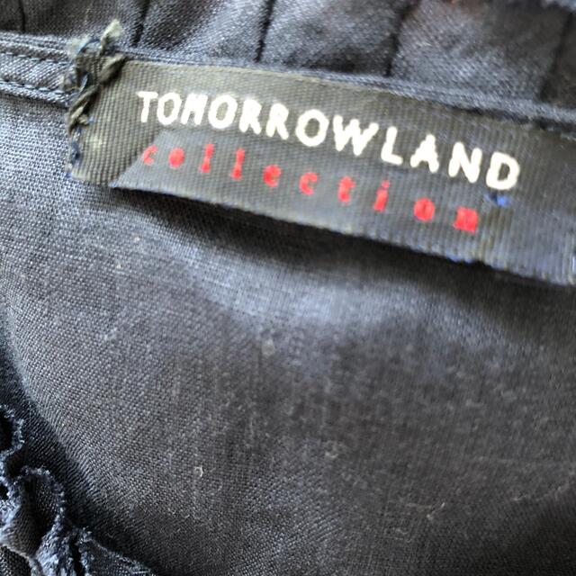 TOMORROWLAND(トゥモローランド)のノーカラー　紺色麻素材アウター レディースのジャケット/アウター(ノーカラージャケット)の商品写真