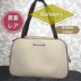 バーバリー(BURBERRY)のBURBERRY ノバチェックロゴ刺繍ハンドバッグ　ベージュ(トートバッグ)