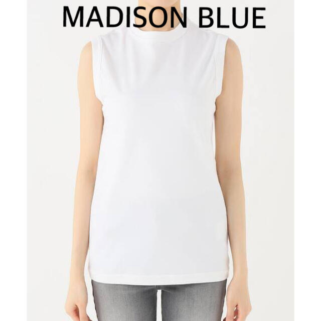 【MADISON BLUEマディソンブルー】ノースリーブTシャツ/ホワイト/00
