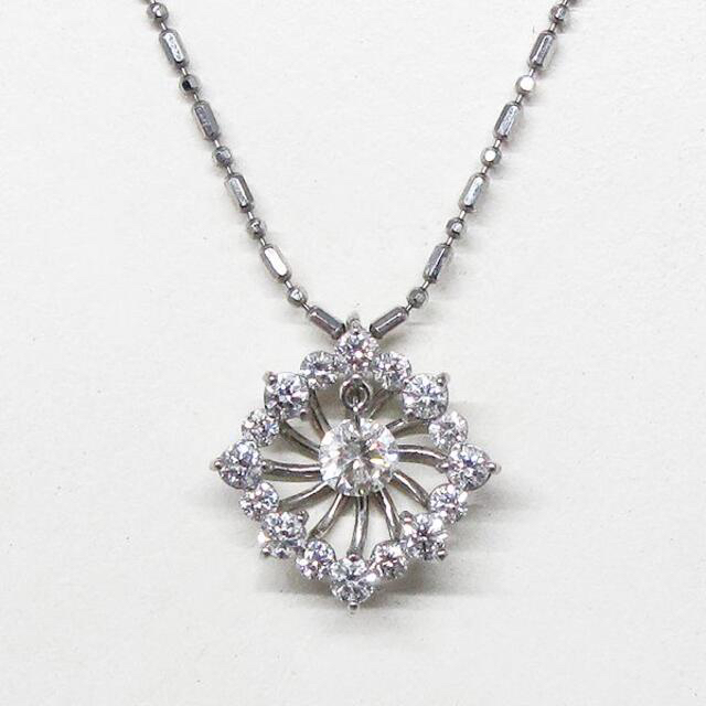 ディズニープリンセスのベビーグッズも大集合 美品 Pt900 / 850 ループ ダイヤモンド ネックレス ダイヤネックレス ネックレス
