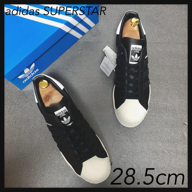 新品28.5cm adidas SUPERSTAR LEATHER BLACKサイズSize