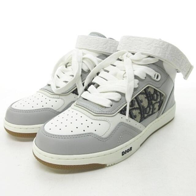 ディオール Dior B27 ハイトップスニーカー トロッター グレー 37-