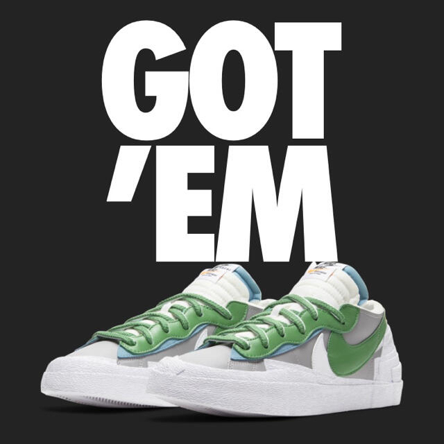 NIKE SACAI BLAZER LOW CLASSIC GREEN 28.0靴/シューズ