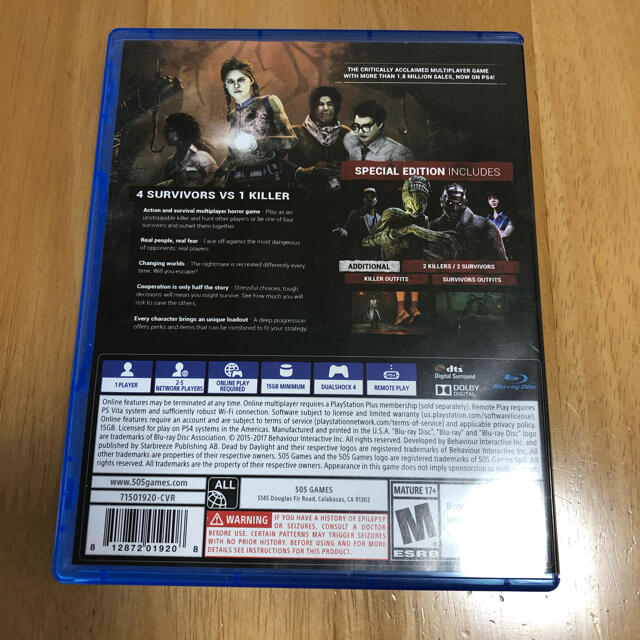 【値下げしました！】dead by daylight 北米版 エンタメ/ホビーのゲームソフト/ゲーム機本体(家庭用ゲームソフト)の商品写真