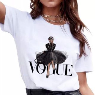 【夏セール】SNS 人気 サイズM VOGUE  Tシャツ バルーンスカート柄(Tシャツ(半袖/袖なし))