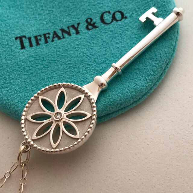 Tiffany デイジーキー  ダイヤモンド ロング チェーンネックレス　美品アクセサリー