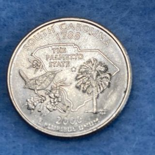 アメリカ25セント記念硬貨 South Carolina 2000-3-P(貨幣)