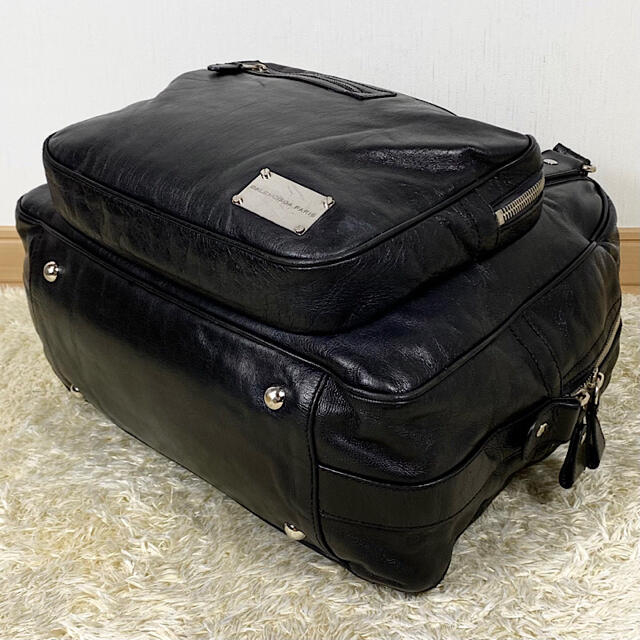 Balenciaga(バレンシアガ)の極美品 BALENCIAGA レザー ボストンバッグ シルバー金具 大容量 黒 メンズのバッグ(ボストンバッグ)の商品写真