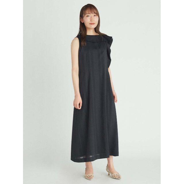 セルフォード リネンライクロングワンピース ブラック 36 最新発見
