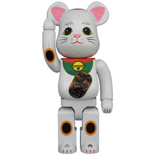 メディコムトイ(MEDICOM TOY)のBE@RBRICK 招き猫 白メッキ 発光 400％(その他)