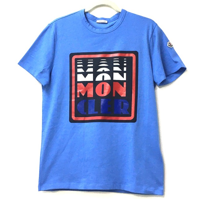 モンクレール MONCLER マグリア 0918C710108390T 日本未入荷カラー プリントシャツ 半袖Ｔシャツ コットン ライトブルー 未使用
