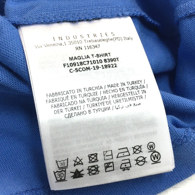MONCLER(モンクレール)のモンクレール MONCLER マグリア 0918C710108390T 日本未入荷カラー プリントシャツ 半袖Ｔシャツ コットン ライトブルー 未使用 レディースのトップス(Tシャツ(半袖/袖なし))の商品写真