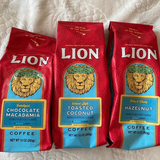 LION(ライオン)のハワイライオンコーヒー3フレーバー283g入りセットlion coffee 食品/飲料/酒の飲料(コーヒー)の商品写真